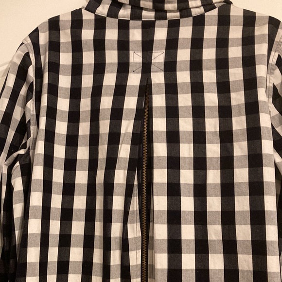Women's Black and White Checkered caped Jacket - Picture 9 of 14